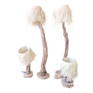 Gevlochten Palm Bladeren Vloerlamp ()
