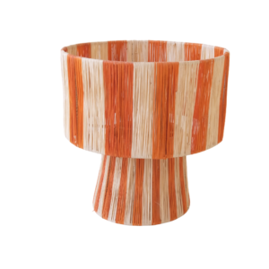 Tweekleurige tafellamp van raffia ()