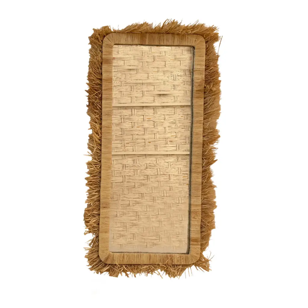 Elegant Handcrafted Mirror with Eco-Friendly Fiber Frame